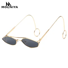 

Fashion Oval Sunglasses Men Women Metal Ring Double Beam Small Frame Sun Glasses New Brand Design Eyeglasses UV400
