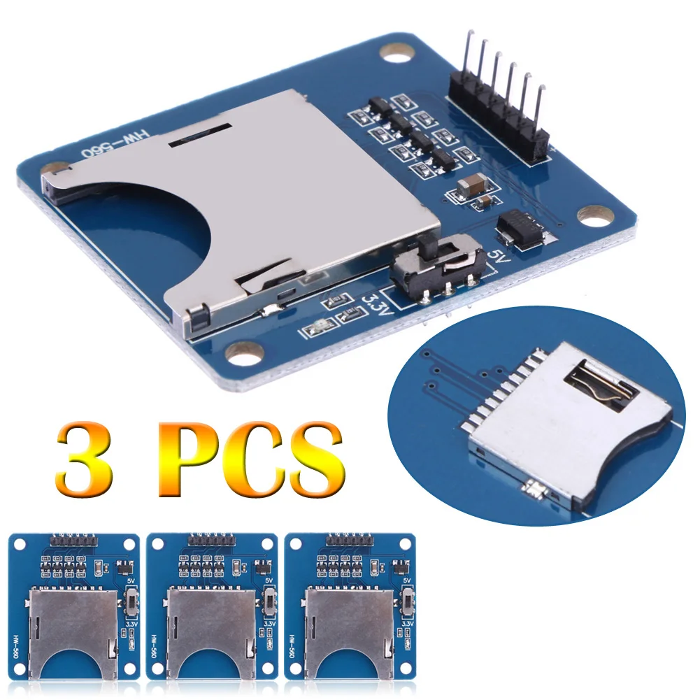 3 шт. 3.3 В/5 В SD/TF слоты 2in1 Двойной Card Reader модуль хранения платы читатель развивающихся доска для Arduino