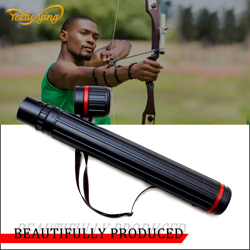 

High Quality Adjustable 50-90cm Arrow Stand Black Archery Quiver PVC Arrow Hunting Tube Bag