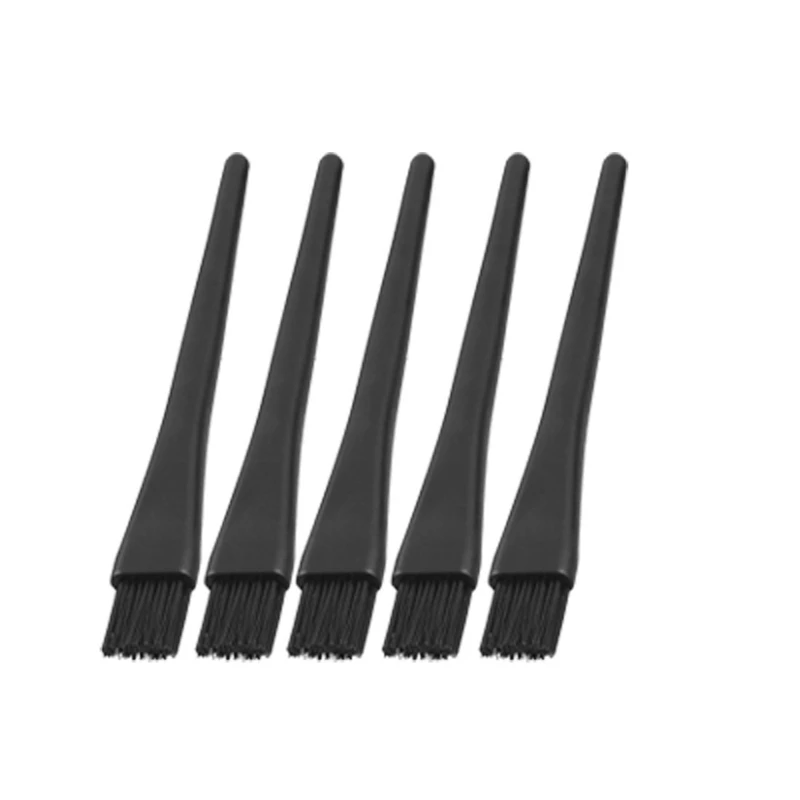 

BMBY- 5 Pcs 1.5 x 0.5cm Black Plastic Round Handle Anti Static ESD Brush
