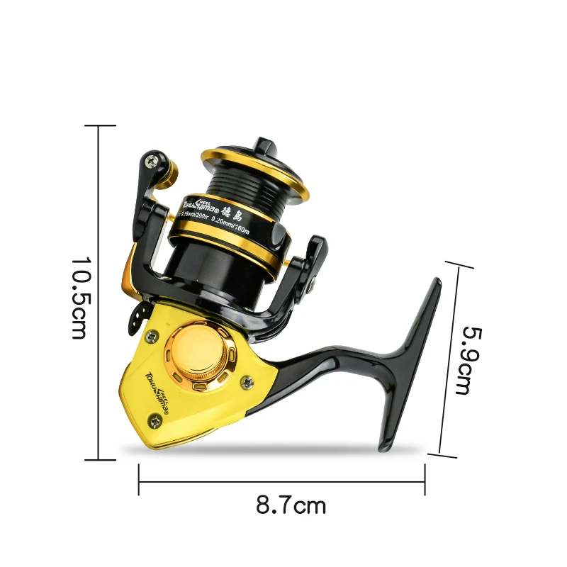 6+1BB Pre-loading Spinning Fishing Wheel Mini Reel Metal Wire Cup 800 Series Line for Rock Rod Raft | Спорт и развлечения