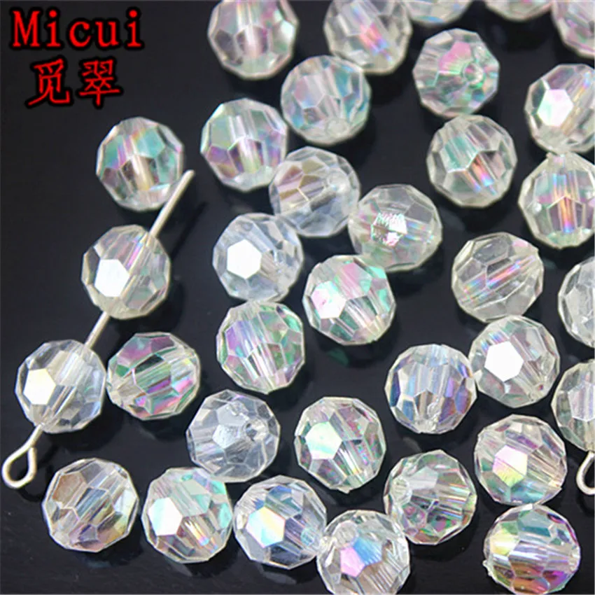 

Micui 200pcs 8mm AB Color Round Shape Acrylic Beads Crafts Decoration for DIY Bracelet Necklaces clothing DIY ZZ88