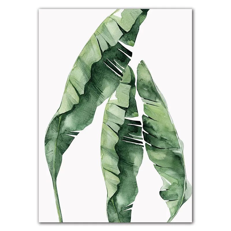 Скандинавские минималистичные акварельные зеленые листья растений Художественная печать на холсте Monstera плакаты настенные картины для гостиной домашний декор YX034 - Цвет: 3