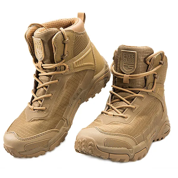 FREE SOLDIER outdoor sports hiking tactical military men boots tear-resistant shoes for climbing camping - Цвет: Wolf brown