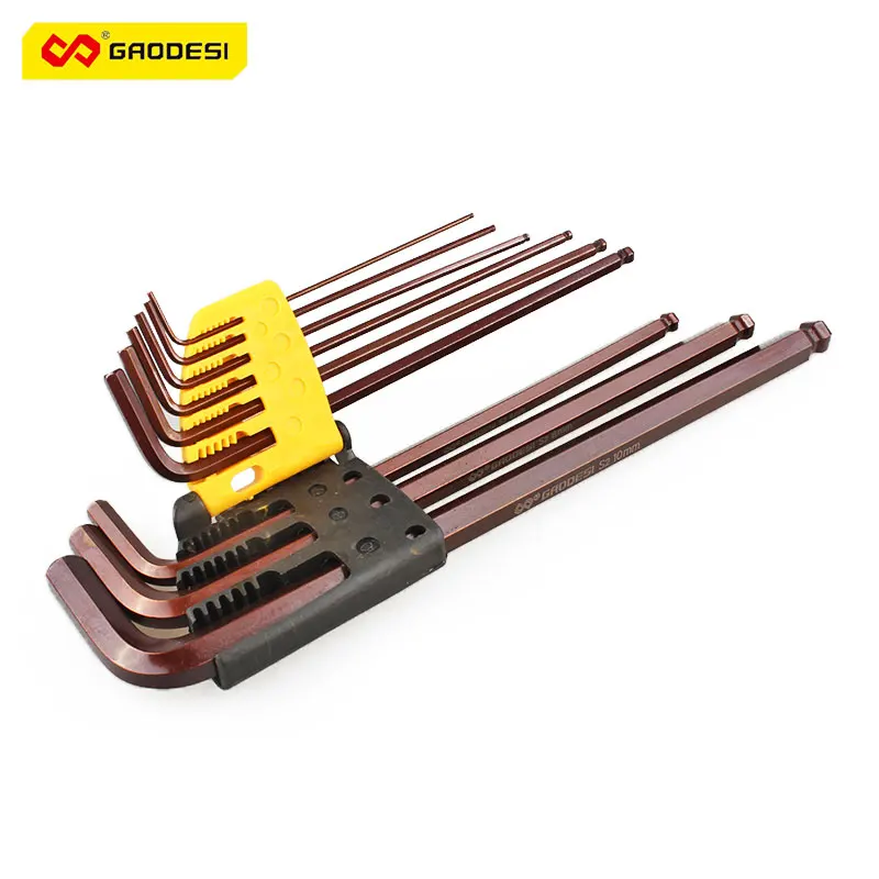 9PC Metric Ball Ended Mini Hexagon Hex Allen Key Wrench Set Chrome Vanadium Steel Spanner Torque