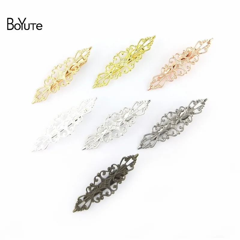 BoYuTe 20Pcs 1557MM Filigree Flower Hair Clip Vintage Style 7 Colors Plated Women Hair Accessories Hairgrip (1)