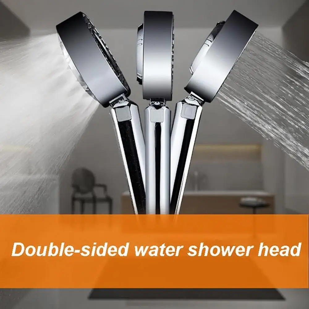 Двухсторонняя душевая головка Круглый ручной душ хромированный усилитель с высоким давлением экономии воды для ванной комнаты