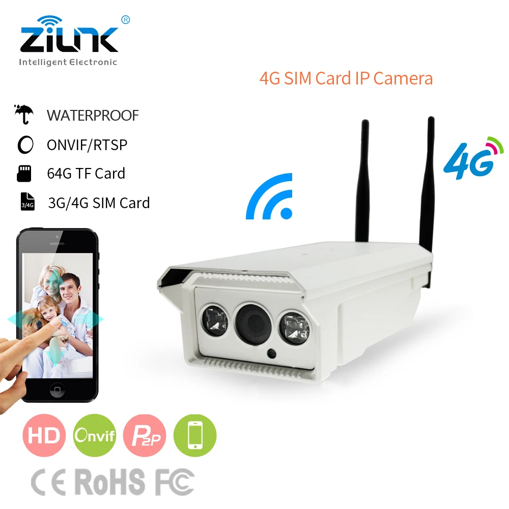 

ZILNK 960P 3G/4G SIM Card HD Bullet IP Camera 1.3MP P2P Network Waterproof IR Night Vision Support TF Card Onvif Outdoor White