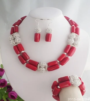 

Z-5249 African Red Coral Beads Jewelry Set