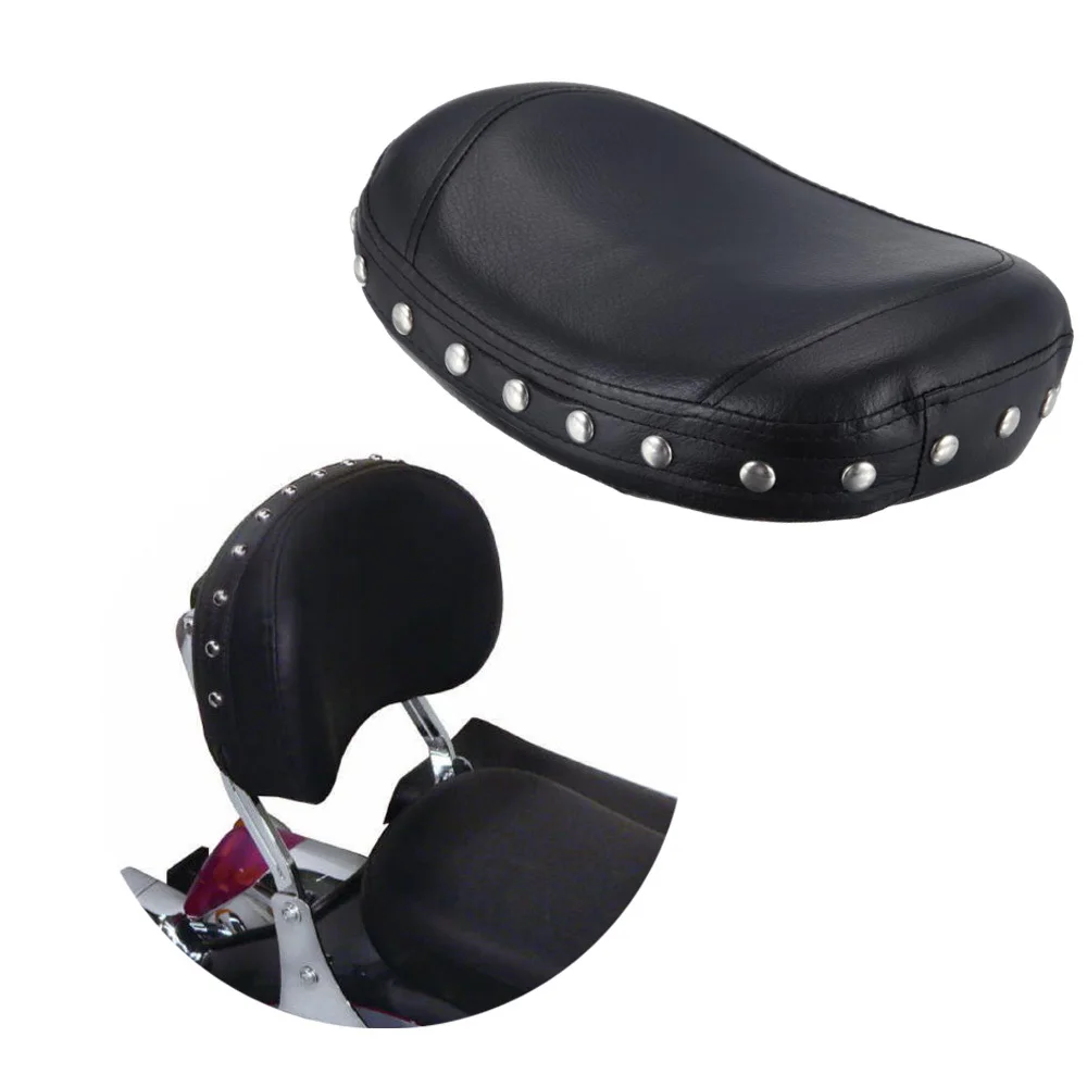 Universal Chrome Rear Passenger Backrest Stud Studded Cushion Pad For for Yamaha Honda Suzuki