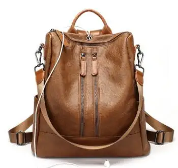 Женский рюкзак из натуральной кожи, модная школьная сумка для подростков, повседневные Рюкзаки из кожи для ноутбука, бренд, женские сумки C695 - Цвет: as photo
