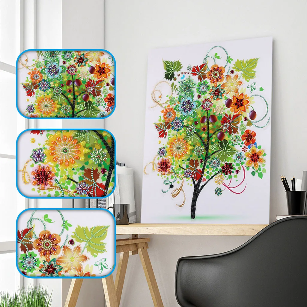 

Full 5D Diy Diamond Painting Tree Printing Cross-stitch Square Rhinestone Full Pasted Diamant Painting Embroidery Mosaic 14MAR22
