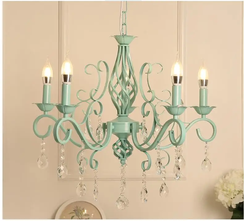 Decoração para Casa Pingente de Cristal Frete Grátis Moderno Rosa Verde Estilo Nórdico Criativo Breve Restaurante Luzes Personalizado Lâmpada 6 Cheap Lustres