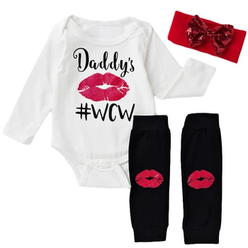 

2019 Autumn Newborn Baby Boys Girl Clothes Kids Shirts+Pants +Hair Hand 3pc Sports Sets For Girls Romper Clothing 6 9 12 Months