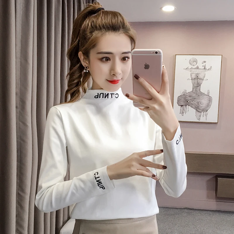 Download Shirts women 2018 fall winter White letter street wear ...