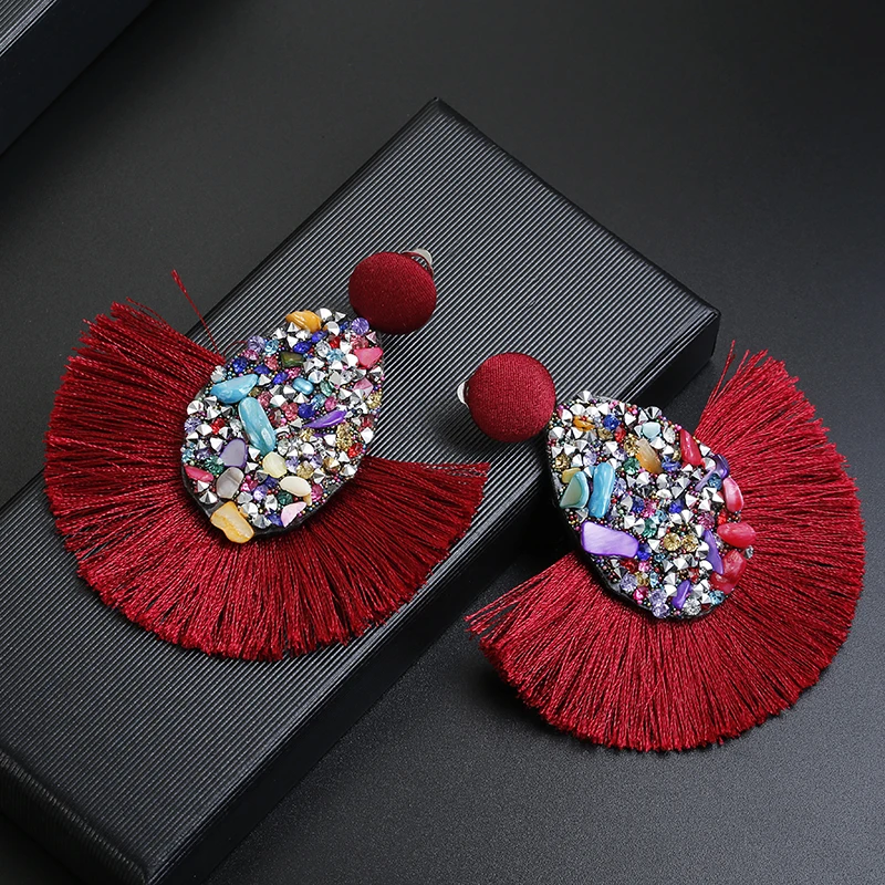 Ethnic Bohemia Tassel Clip On Earrings For Women Ear Clip Earrings Clip Earrings Ear Clip Ear Accessories
