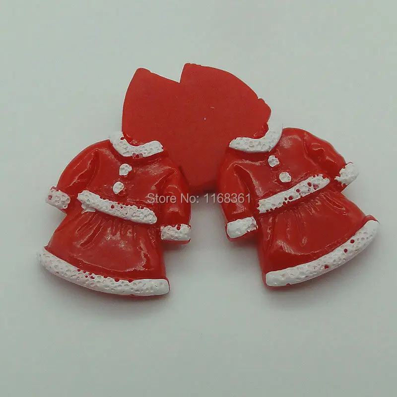 1pcs/lot resin flatback red skirt 26mm Cabochons Scrapbooking Hair Bow Center DIY Christmas decration C108-1