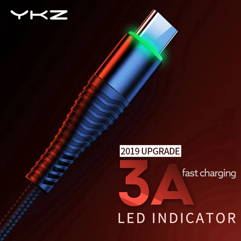 YKZ 3A USB C кабель для samsung Galaxy S10 S9 type быстрой зарядки данных type-C Redmi note 7 USB-C зарядное