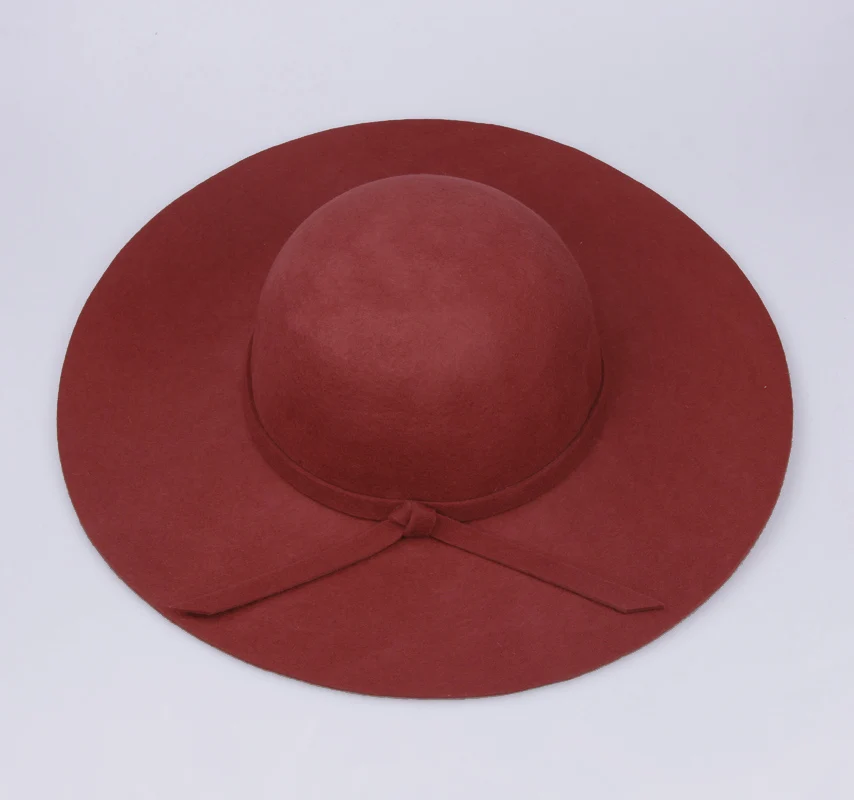 2017 New Hats for Women Vintage Wool Felt Crushable Wide Brim Cloche Floppy  Top Caps - 4