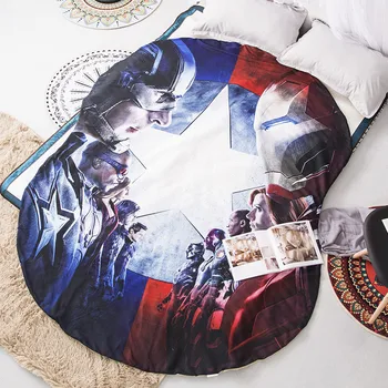 

Summer Thin Captain America Kids Air Conditioning Quilt Clear Pattern Kindergarten Fruits Quilt Adults/Child Quilt On Bed/Sofa