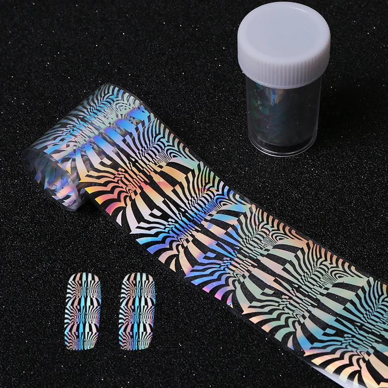 100*4cm Nail Art Design Stickers Nail Foil Transfer Film Laser ...