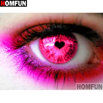 

HOMFUN Diamond Painting Cross Stitch "Eye heart" 5D DIY Diamond Embroidery Full Square/round Rhinestone Of Picture A18792