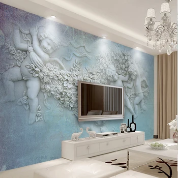 

European Large Angel 5d Papel Figure 3d Wall Paper Murals 3d wall murals wallpaper for Living room TV background 3d Photo mural