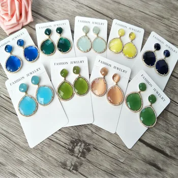 

5Pairs Teardrop opal Earrings CZ Crystal zircon Stone Micro pave Gem stone Dangle Earring,Cat Eyes' Stone Earrings Jewelry ER348