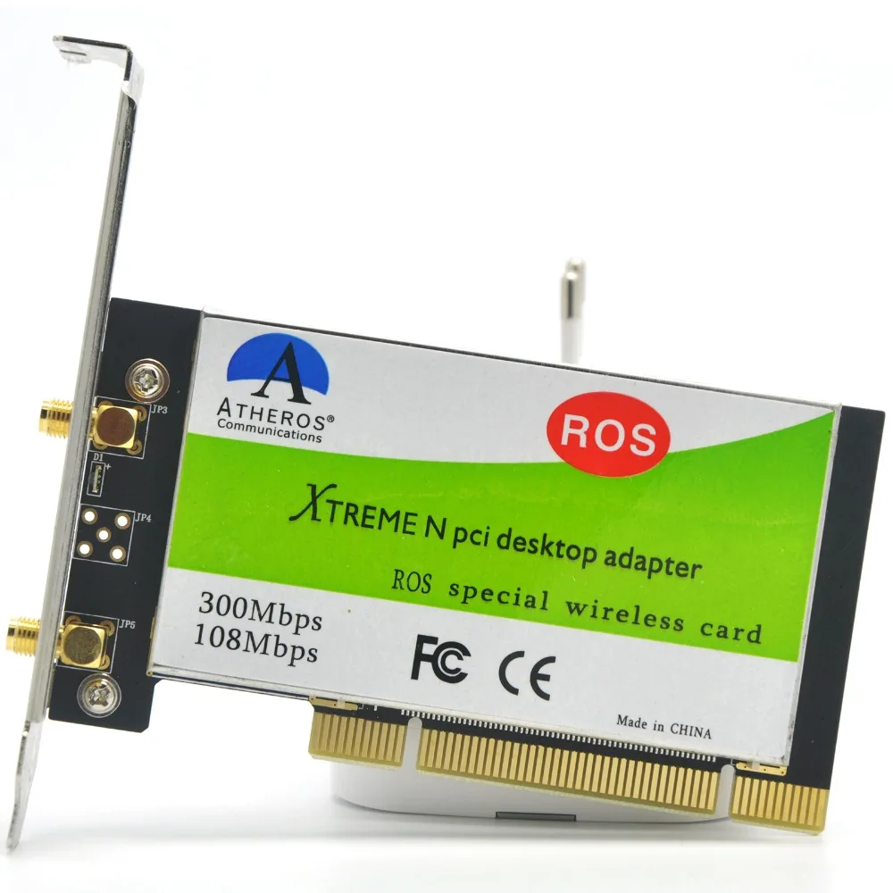 Atheros AR9220 802.11a/b/g/n 2,4 ГГц/5 ГГц 300 Мбит/с Настольный PCI WiFi адаптер беспроводной карты сетевой адаптер для ROS/Windows 10/8/7