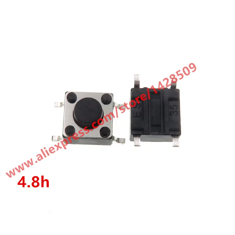 200 шт./лот SMD 6*6*4 8 черный Микро Кнопочный тактильный Мгновенный Электронный