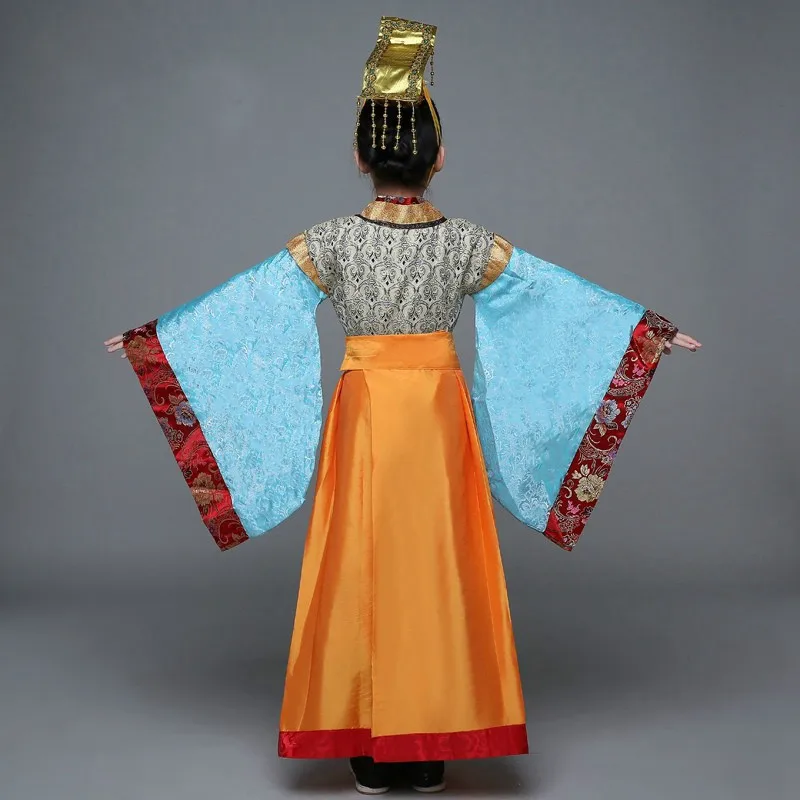 Детский костюм династии Тан мужской китайский Hanfu одежда для сцены для мальчиков и девочек, костюм императора для косплея одежда принца для выступлений