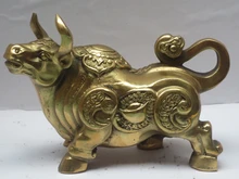Metal crafts Home Decoration Chinese brass Carved Bull Sculpture /Metal Ox Statue