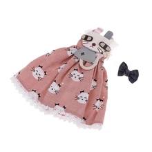 Модная юбка с рисунком котенка и аксессуар на голову для 1/6 кукол Розовая кукольная юбка аксессуар