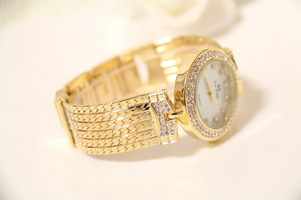 Fritillary Модные Новые Высокое качество Топ Бренд роскошные женские часы женские Кварцевые Золотые водонепроницаемые уникальные часы с бриллиантами