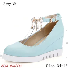 Высококачественные повседневные женские туфли-оксфорды на плоской платформе на танкетке с высоким каблуком обувь на высоком каблуке большого размера 34 – 40.41.42.43