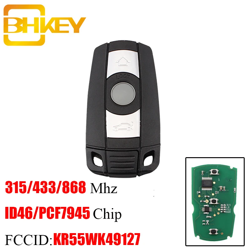 BHKEY Смарт дистанционные брелки для ключей для машины BMW CAS3 3+ 868/315 МГц для BMW 1/3/5/7 серий, CAS3 X5 X6 Z4 автомобиля Управление ID46 чип