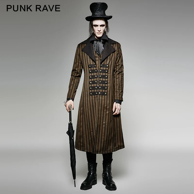 

Punk Rave Mens Mens Jackets and Coats Gothic Steampunk Victorian Long Coat Jacket Fashion Clothes Steage Performance Costume