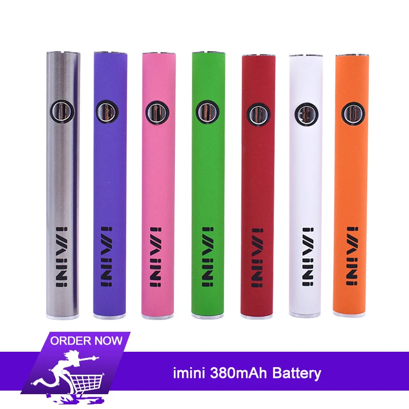 

imini 380mAh Battery Electronic Cigarette Vaporizer battery 510 Thread Vape CBD Pen For cbd Tank Wax Atomizer