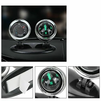 

2 In 1 Guide Ball Car Compass Thermometer Vcehicle Car-styling Car Ornaments Direction Dashboard Ball Auto Accessories 2019 New