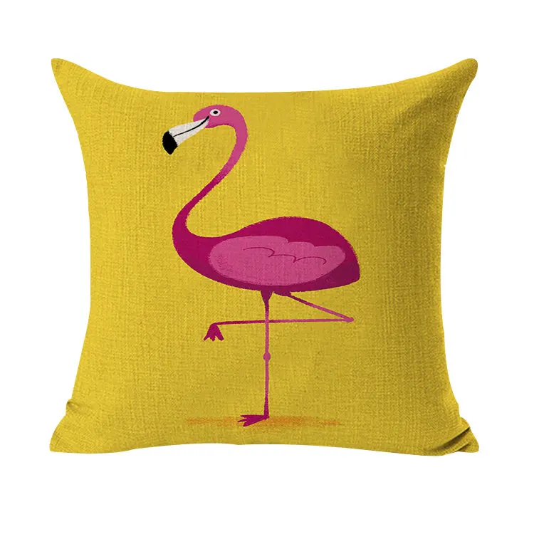 Фламинго, тропический монстера, хлопок, лен, декоративная подушка, наволочка, для автомобиля, украшение дома, дивана, декоративная наволочка, 40158 - Цвет: C