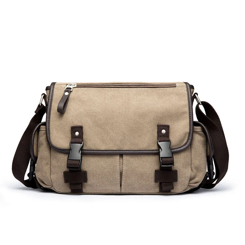 Хаки Модные Для мужчин s холст Молодежный посылка Crossbody сумки Для мужчин посланник для качества человек роскошный Многофункциональный Rusksack мужская сумка - Цвет: Хаки