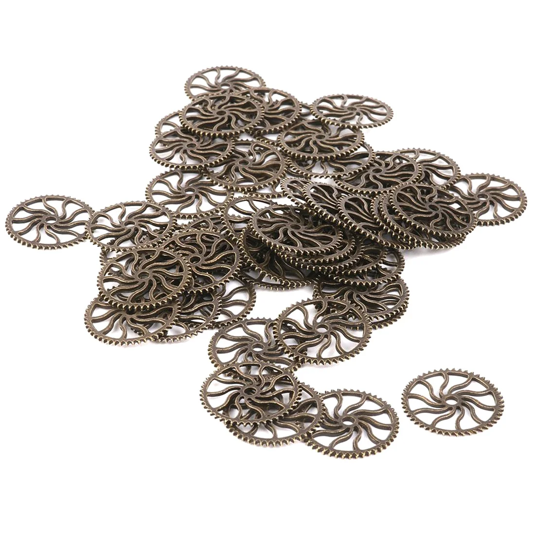 

Vintage Steampunk Gear Wheel Pendant DIY Charms 2.5cm 50pcs Antique Bronze