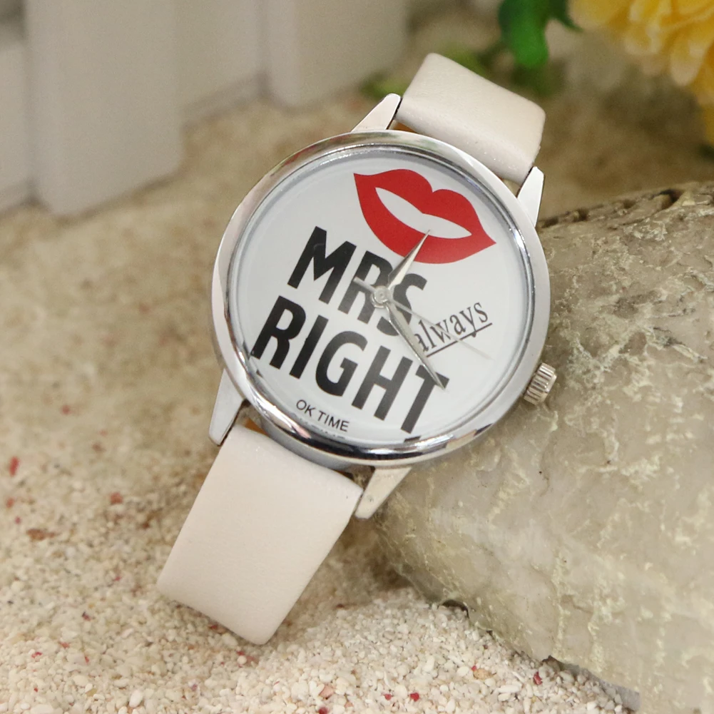 Часы для пар мужские и женские часы Mrs and Mr Right браслет борода губы кварцевые