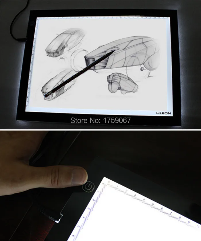 Huion 8,27 ''x 12,2'' A4 светодиодный светильник коробка профессиональная анимация ультра тонкая доска для рисования сенсорная Регулируемая подсветка
