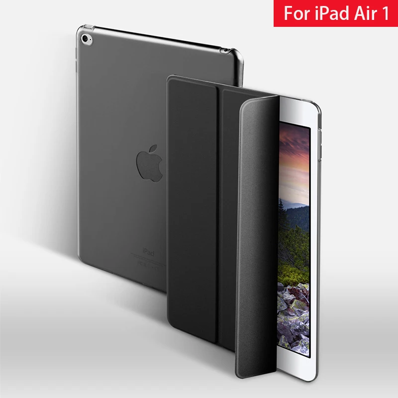 Чехол для планшета для ipad Air 1, чехол из искусственной кожи, умный чехол, Магнитный чехол для Apple ipad, модель A1474, A1475, A1476 - Цвет: Черный