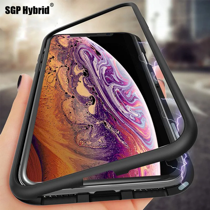 Ultra Magnetic Adsorption Case For iPhone XS Max XR X Phone Apple i phone 6 6s 7 8 plus RX SX Tempered Glass Back Cover | Мобильные