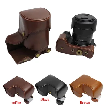 

For Sony A6500 ILCE6500 Camera bag case PU leather Protective Cover Pouch With Shoulder Strap High Quality