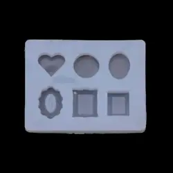 DIY Мини драгоценный камень рамка сердце круглой формы силиконовый Торт Помадка ювелирные изделия плесень