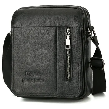 

Men Retro Genuine Leather Messenger Bags High Quality Cowskin Crossbody Bags Cell Phone Pocket