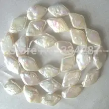 15.5*10*5 мм белый ромб пресноводный жемчуг